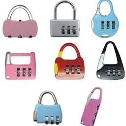 casper crown Set of 3 Mini safety number lock for luggage, (Multicolor) (Multi design) Padlock-picture-15