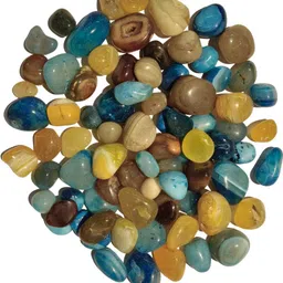 privana collections Multicolor Onyx Stone 450g | Crystal for Vastu & Positive Energy Polished, Regular Oval, Round Onyx Pebbles image 1