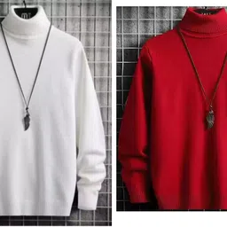 oishee Men Solid High Neck Multicolor Sweater-picture-28