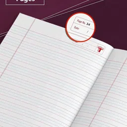 target publications Notebooks Red & Blue Line with Gap| Small Copy Writing Books | 15.5x19 cm | 10 Regular Notebook Ruled 76 Pages image 3