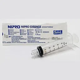 nipro DISPOSABLE SINGLE SUE ONLY SYRINGE IN ( 5ML X 50PICS. ) Medical Needle image 2