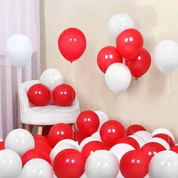mosclue Solid Hd/Mettalic 100 Ballons Red and White For Kids/Adult/Party/Birthday Decorations Balloon-picture-26