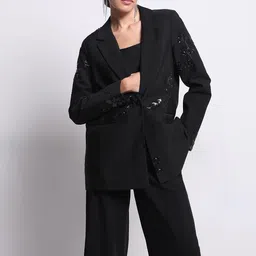 vero moda Women Embellished Single Breasted Casual Blazer-picture-14