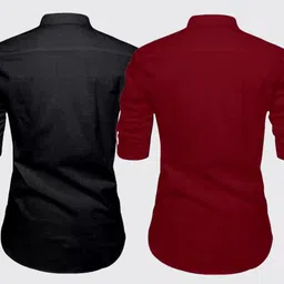 deemoon Pack of 2 Men Floral Print Cotton Blend Straight Kurta image 3