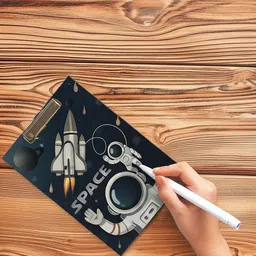 kidszeenie Kids Space Theme Clipboard | A4 Size Exam Pad With Metal Clip image 4