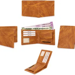 provogue Men Trendy, Travel, Evening/Party, Formal, Ethnic, Casual Tan Artificial Leather Wallet image 4