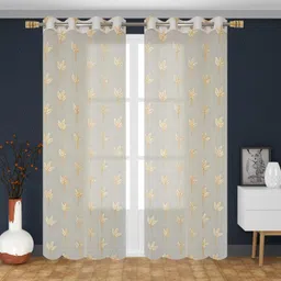 fabweb 213 cm (7 ft) Door Polyester Semi Transparent Curtain (Pack Of 2) image 3