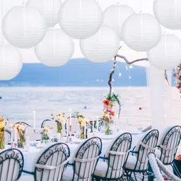 White Paper Hanging Lantern Pack of 10 L (12 inch) 45 White Paper Hanging Lantern-image-4