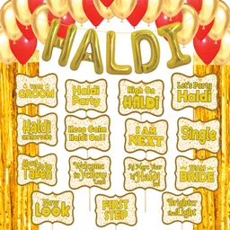 xzotic HALDI PHOTOBOOTH PROPS COMBO SET DECORETION 38 PCS Photo Booth Board-picture-12
