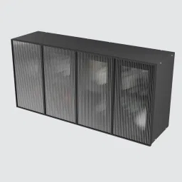 specialitypanels Aluminium Black Profile 4 Fluted Glass handless shutters Wall Cabinet in Slate Grey Finish image 4