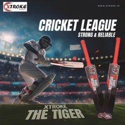 xtroke The Tiger Hard Plastic Cricket Bat Lightweight & Durable for All Tennis Ball PVC/Plastic Cricket Bat For 12 - 14 Yrs-picture-29