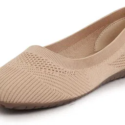 fausto Athleisure Active Wear Knitted Soft Fabric Walking Slip On Ballerina Flat Bellies For Women image 2