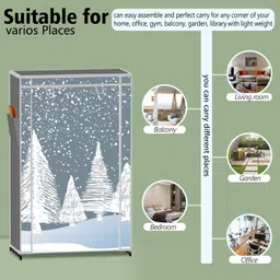 mezire Compact 5-Layer Wardrobe/Shoe Rack Foldable for Clothes, Home Organizer/Home PP Collapsible Wardrobe image 2