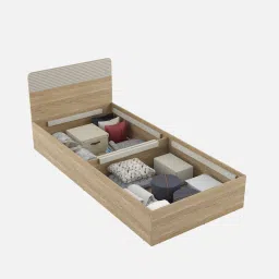 spacewood Kosmo Noah Single Bed In Melamine Finish With Box Storage image 3
