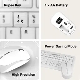 ZEBRONICS Zeb- Companion 112 (White) Wireless Standard Desktop Keyboard Compatible with Desktop, iPad, Laptop, Mac, Tablet image 5