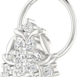 avsar Akshaya 18kt Diamond White Gold Nose Wire image 2