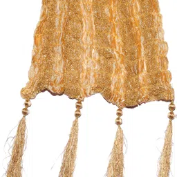 a r silk dupatta hub Art Silk Self Design Gold Men Dupatta image 5