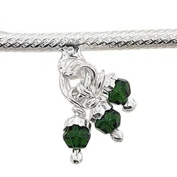 sahiba gems Silver Designer Flute (Basuri) for Lord Krishna ~ 6.50 Centimetre Deity Ornament image 4