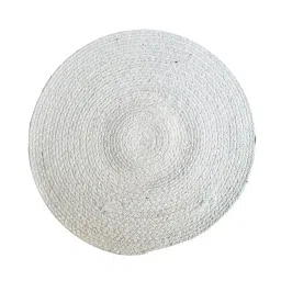 ANA Leaf Print Cotton Round Reversible Kitchen Placemats Heat Resistant Easily Washable Table Mats for Home Decor Set of 4 Pieces, 13x13 Inches - Yellow & Green image 4