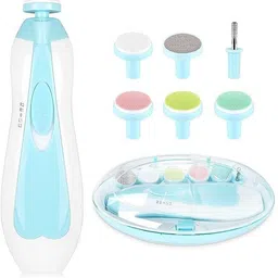 Baby Nail Trimmer Electric Nail Clipper with Light & 6 Grinding Pads, Newborn-image-0