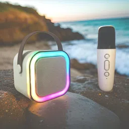 zdea Karaoke Mic RGB Light, HD Sound K12 (PORTABLE BLUETOOTH SPEAKER) G-436 16 W Bluetooth Speaker-picture-38