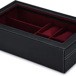 storeshine 6 Wrist Watch Display Box with 3 sunglasses slots Watch Box image 4