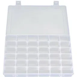 nelinho 36 Grid Transparent Plastic Box with Adjustable Partitions for Storing Jewellery, Manicure, Make-up Tols Closet Divider-picture-24