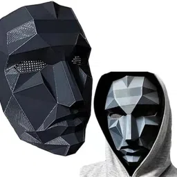 yash enterprise Silver black combo pack mask for men and kids Decorative Mask image 2