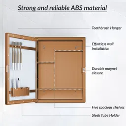 plantex Bathroom Cabinet with Mirror/Bathroom Storage Organizer/Bathroom Shelf(14x18 In) Acrylic Wall Shelf image 2