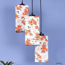 Devansh Multicolor Cotton Square Drum Cluster Hanging Lamp Pendant Lamp Ceiling Lamp-picture-12