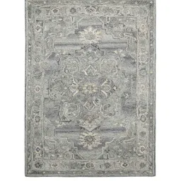 Grey Persian Viscose 5 ft x 7 ft Hand Tufted Carpet by Saraswati Global image 2
