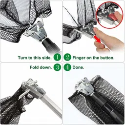 qpets Fishing Landing Net, Foldable 66 inchTelescopic Fishing Aquarium Fish Net image 4