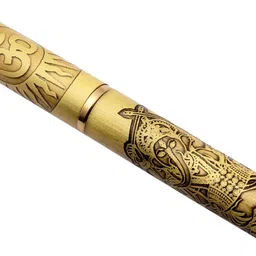 ledos Legendary Lord Dancing Ganesh & OM Engraved Special Edition Crystal Head Antique Look. Ball Pen image 3