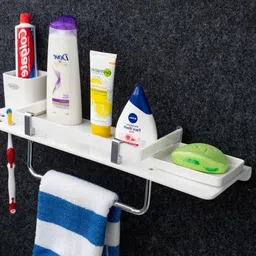 flipkart smartbuy New design Acrylic 4 in 1 for multi-purpose use - bathroom ( pack of 1 ) white Towel Holder-picture-14