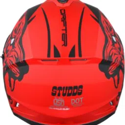 studds Drifter D2 Full Face Helmet with Clear Visor (Matt Red N9, L) Motorbike Helmet image 3