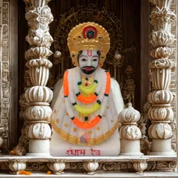 jet Beautiful Khatu Shyam Ji Idol – Perfect Spiritual Gift for Loved Ones Decorative Showpiece - 3 cm-picture-11