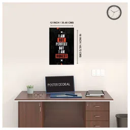 poster deal I Am Not Perfect But I Am Honest Motivational Wall Poster | Motivational Poster Wall Art for Bedroom, Office, | Wall Poster for Home, Office & Garage Decor | Premium Paper Print | Minimalist Paper Print Wall Poster 12 x 18 inch Paper Print image 2
