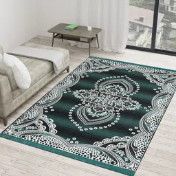 the fresh livery Green, Black Cotton Carpet image 1