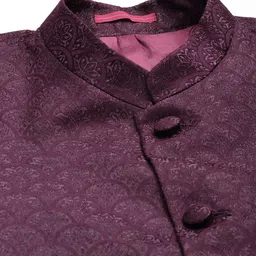 house of pataudi Men Self Design Bandhgala Festive Blazer image 2