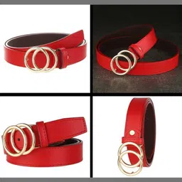 heneda Women Casual Red Synthetic Belt image 4