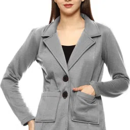 POLY FLEECE Solid Coat For Women-image-57