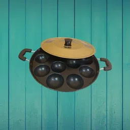 bigwin Cookware appam APPAMPATRA Ponganalu Maker Paniarakkalpan Paniyarakkal with Lid Paniarakkal with Lid 1 L capacity 24 cm diameter-picture-27