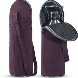 kuber industries 2 Pcs Rexine 2.5 Ltr Reusable Bottle Bag with Handle for Men & Women | Purple-picture-12