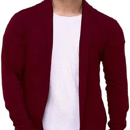 glampanda Men Longline Full Sleeve Maroon Shrug-picture-11