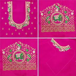 rajvilash Unstitched Cotton Silk Blouse Material Embroidered-picture-15