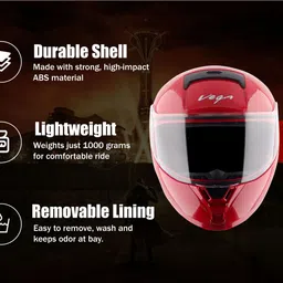 vega Ranger Solid Motorbike Helmet image 2