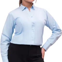 esta Women Regular Fit Solid Curved Collar Formal Shirt-picture-19