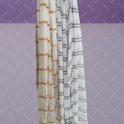 roundx Acrylic Printed White, Yellow Women Dupatta image 4