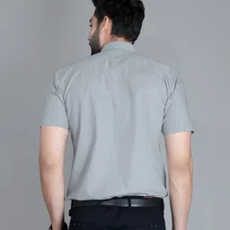 5th anfold Men Slim Fit Solid Slim Collar Formal Shirt image 2