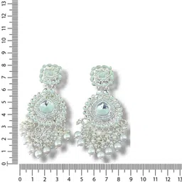 kation enterprise Modern long Earrings & Studs Ruby Alloy Jhumki Earring Pearl Alloy Jhumki Earring image 3